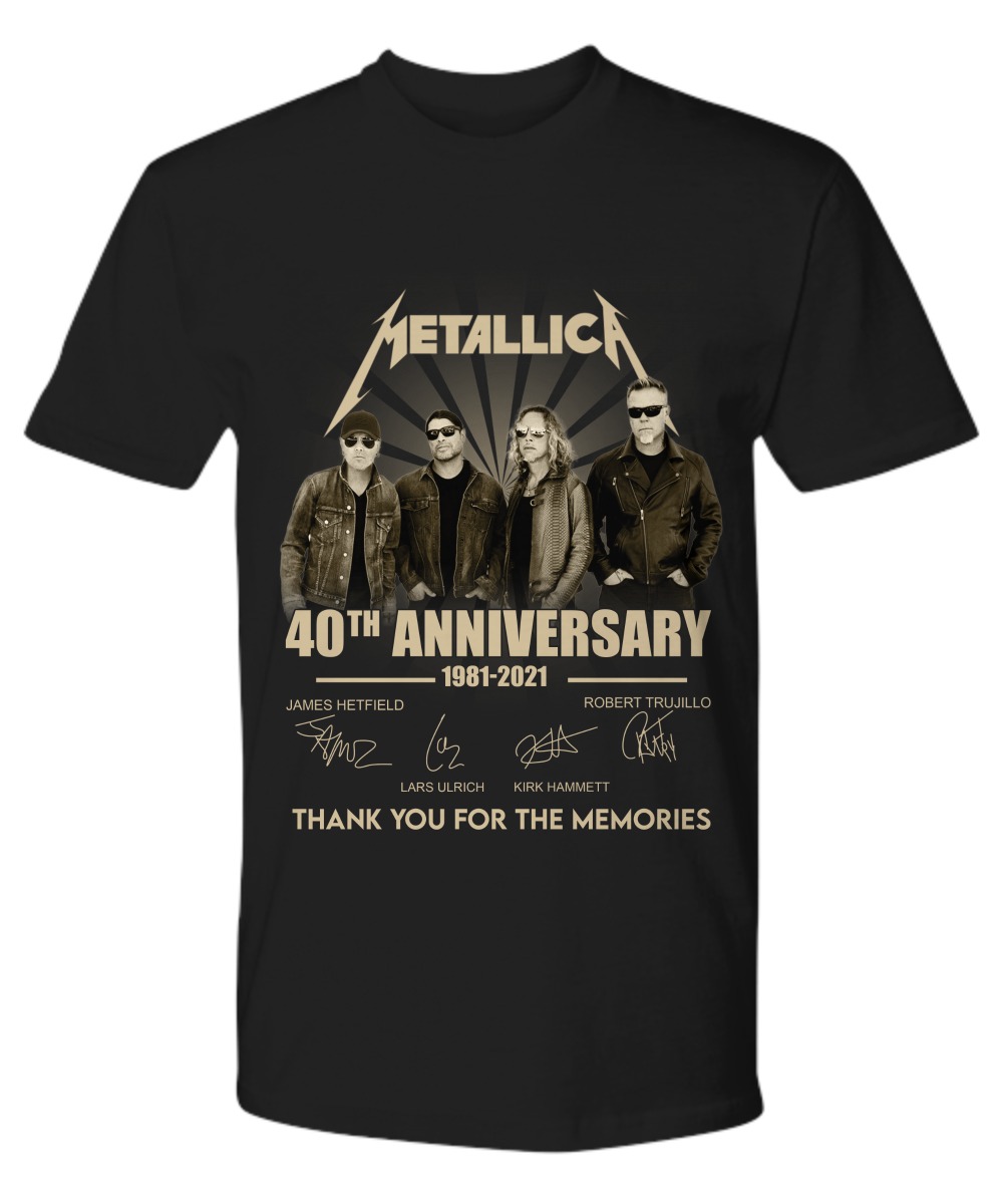 Merallic 40th anniversary 1981 2021 thank you for the memories shirt as