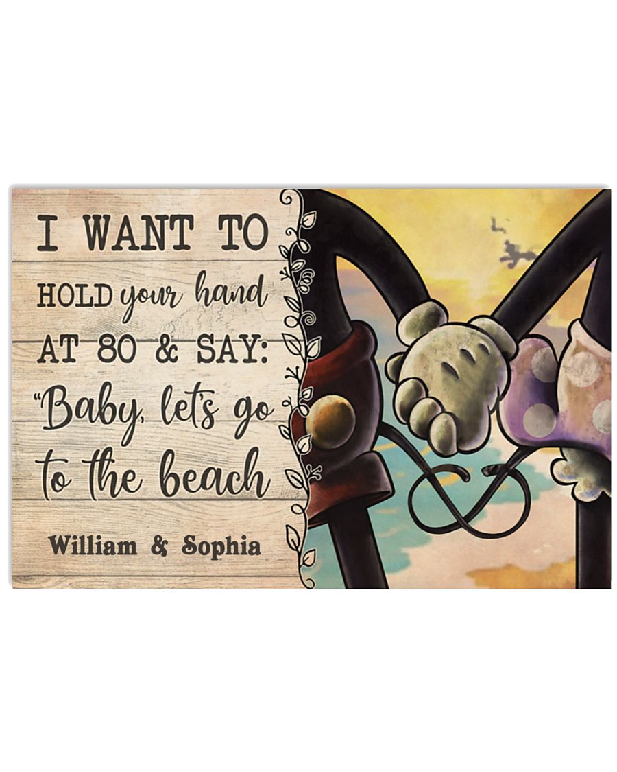Mickey I want to hold your hand custom name poster