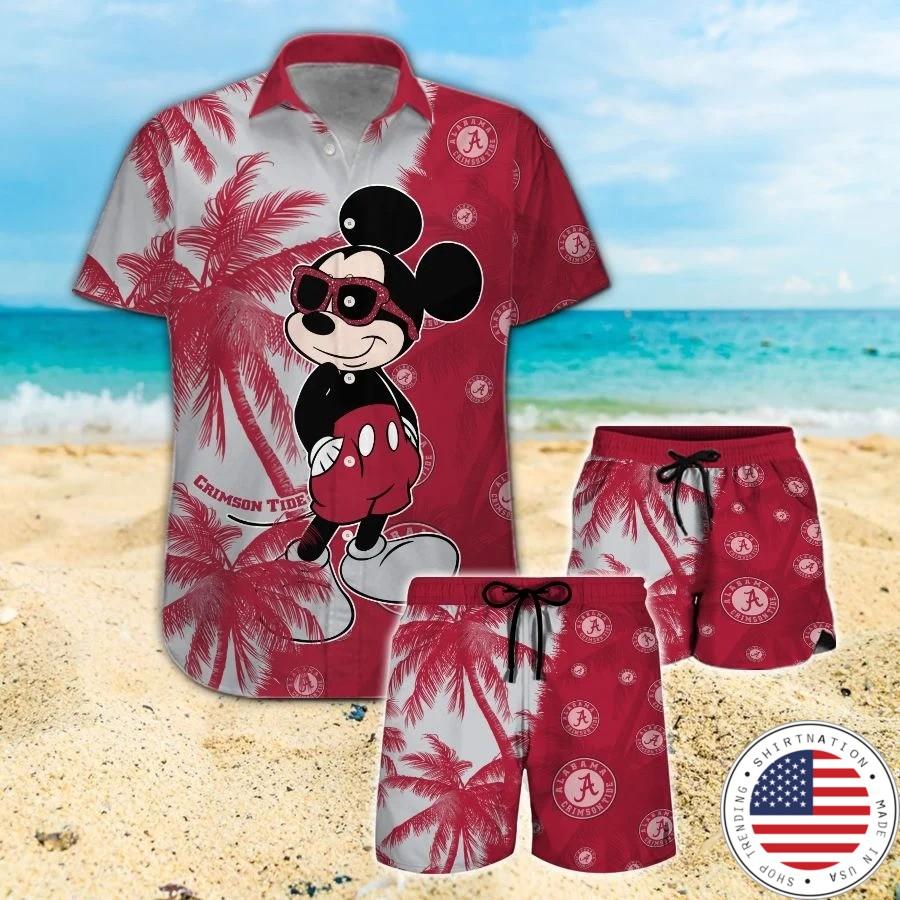 Mickey Mouse Alabama Crimson Tide hawaiian shirt and beach short
