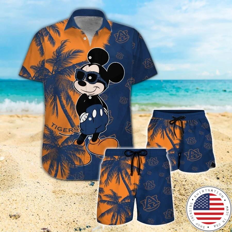 Mickey Mouse Auburn Tigers hawaiian shirt and beach short