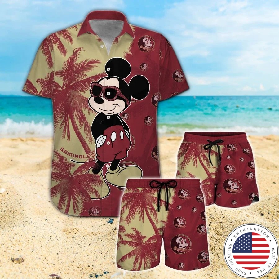 Mickey Mouse Florida State Seminoles hawaiian shirt and beach short