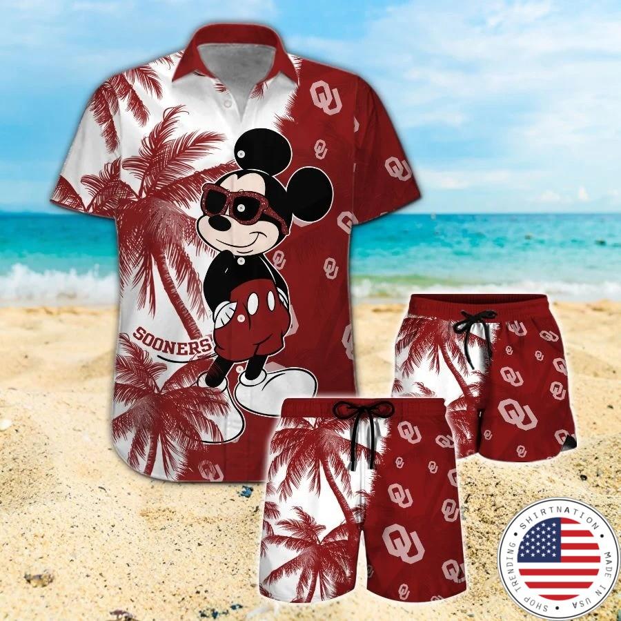 Mickey Mouse Oklahoma Sooners hawaiian shirt and beach short