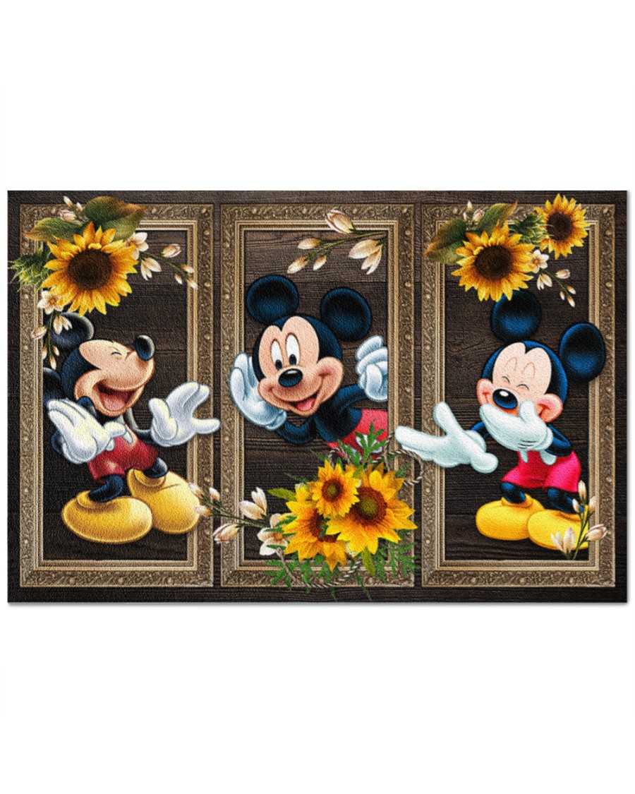 Mickey Mouse sunflower doormat as