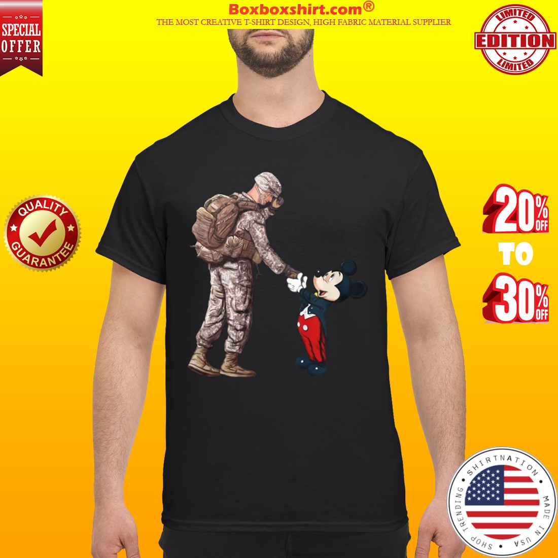 Mickey mouse and veteran soldier shirt