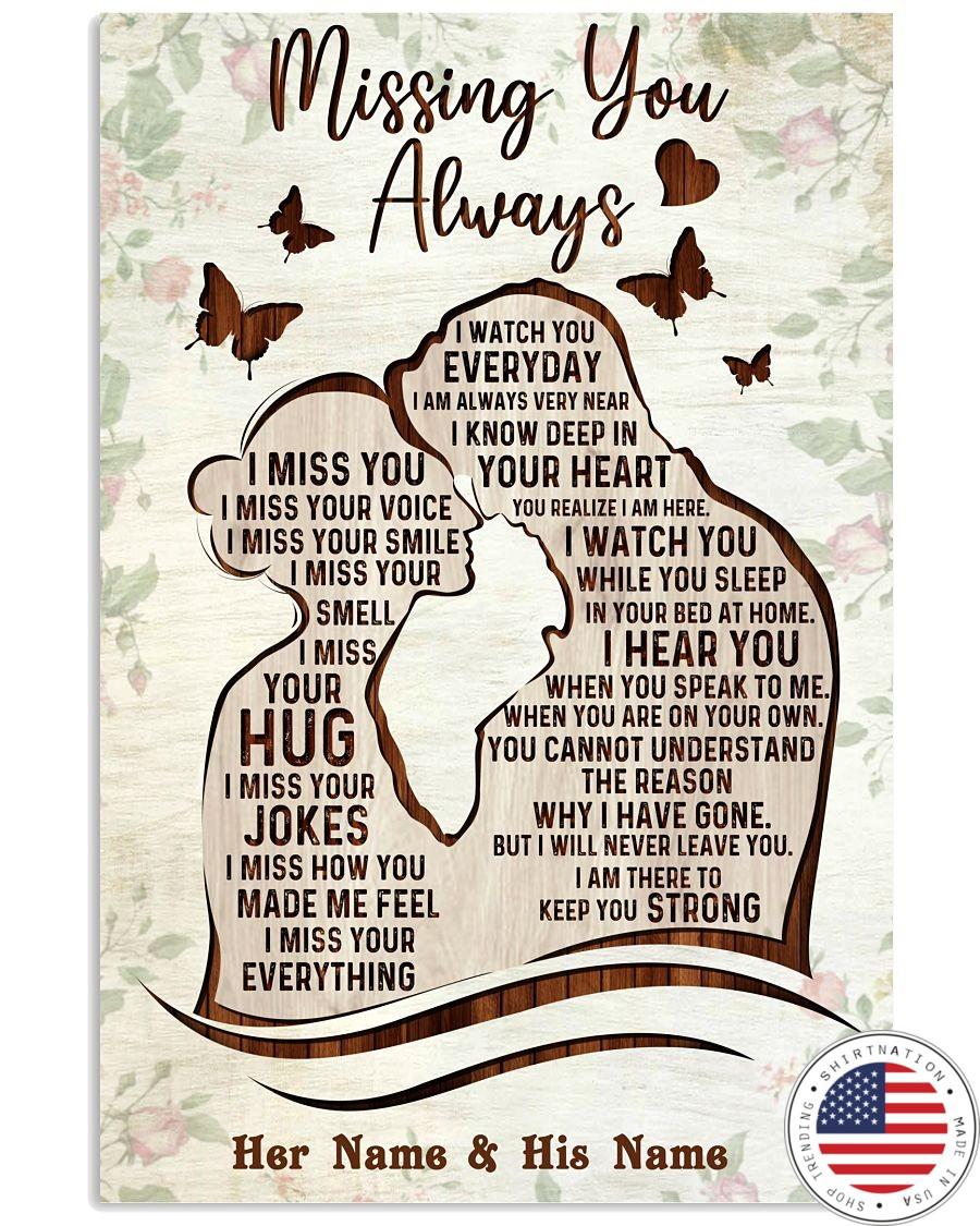 Missing you always custom name poster 5