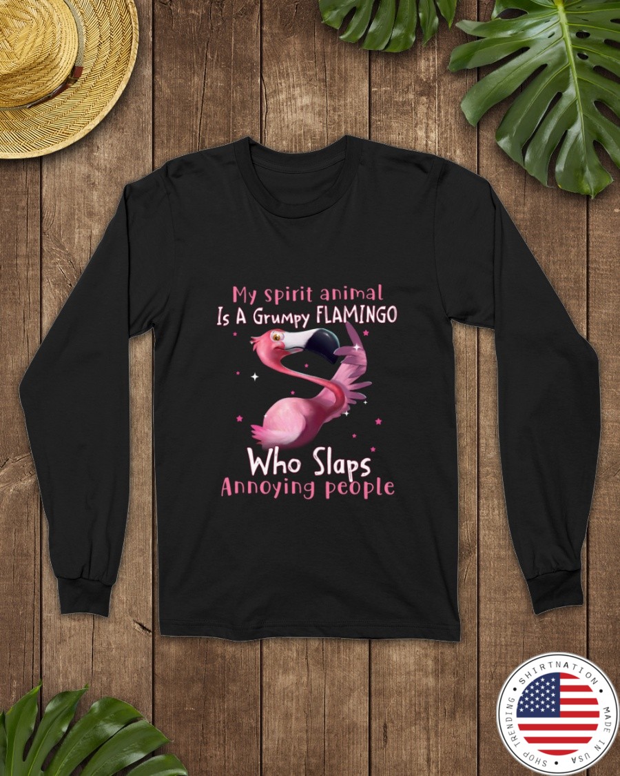 My Spirit Animal Is A Grumpy Flamingo Who Slaps Annoying People Shirt6