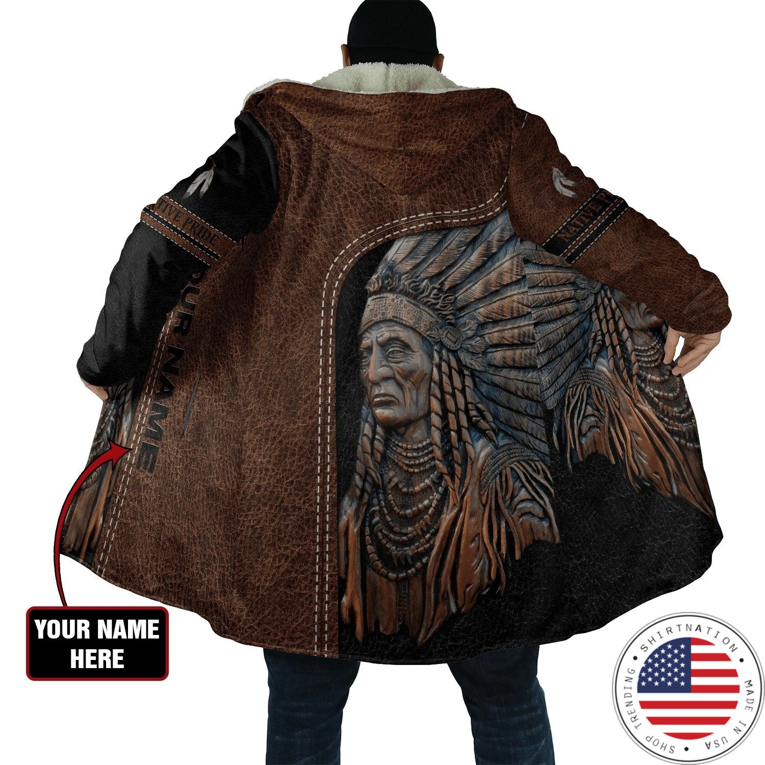 Native American Pride 3D hoodie custom name