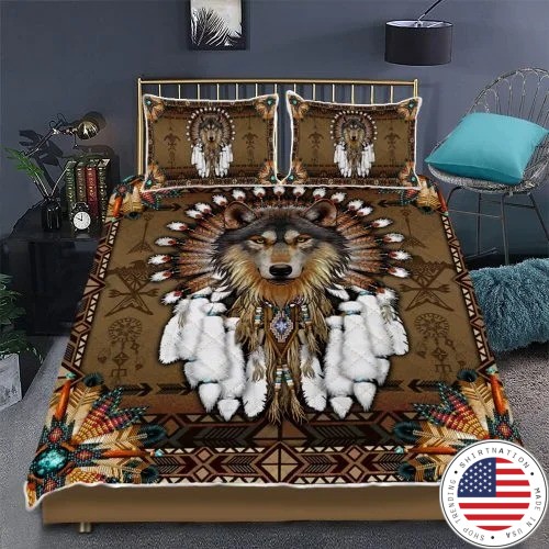 Native American wolf spirit bedding set2 2