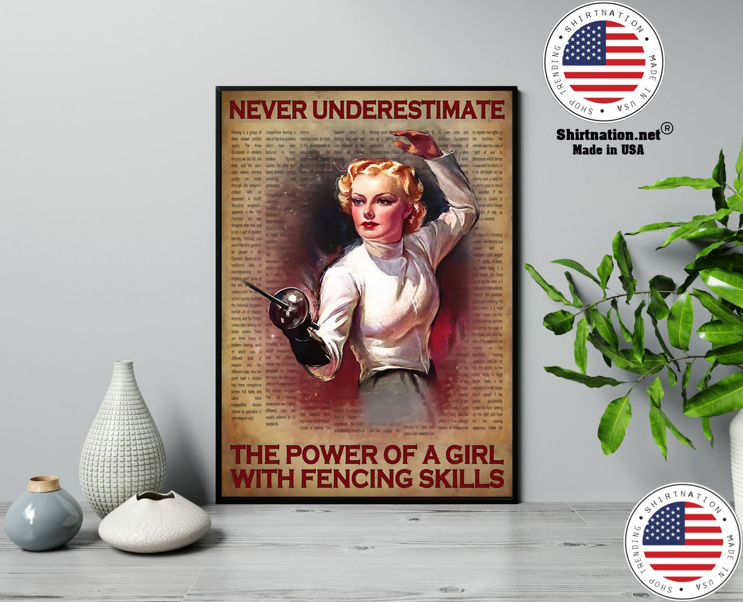 Never underestimate the power of a girl with fencing skills poster 13