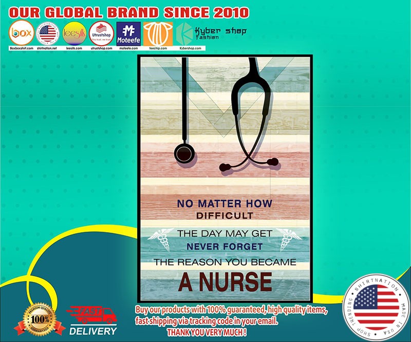 No matter how difficult the day may get never forget the reason you became a nurse poster