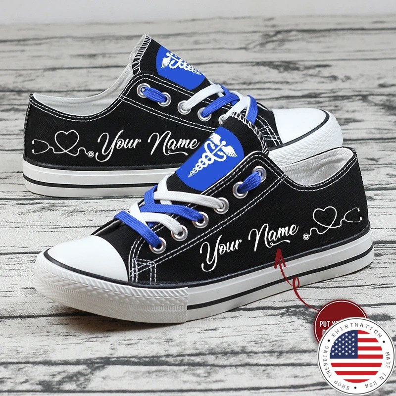 Nurse custom name low top shoes