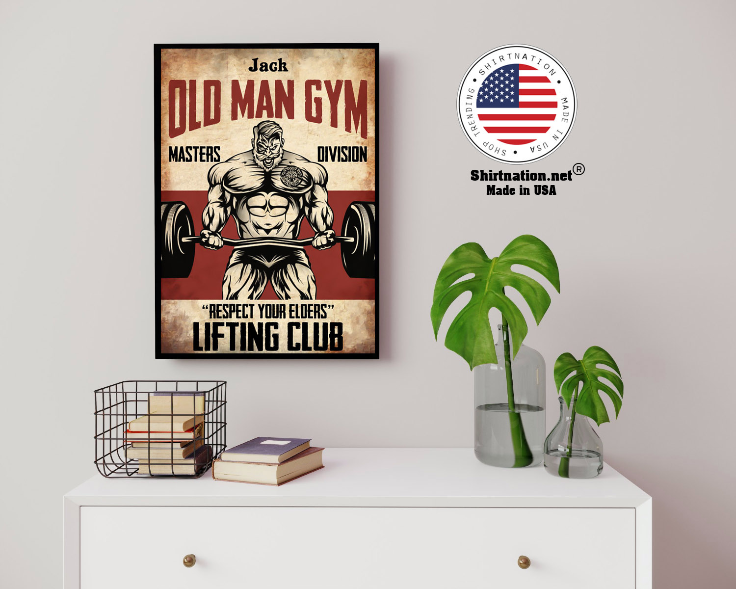 Old man gym masters division respect your elders lifting club poster 14