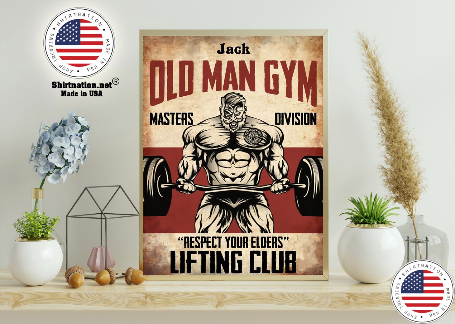 Old man gym masters division respect your elders lifting club poster 15 1