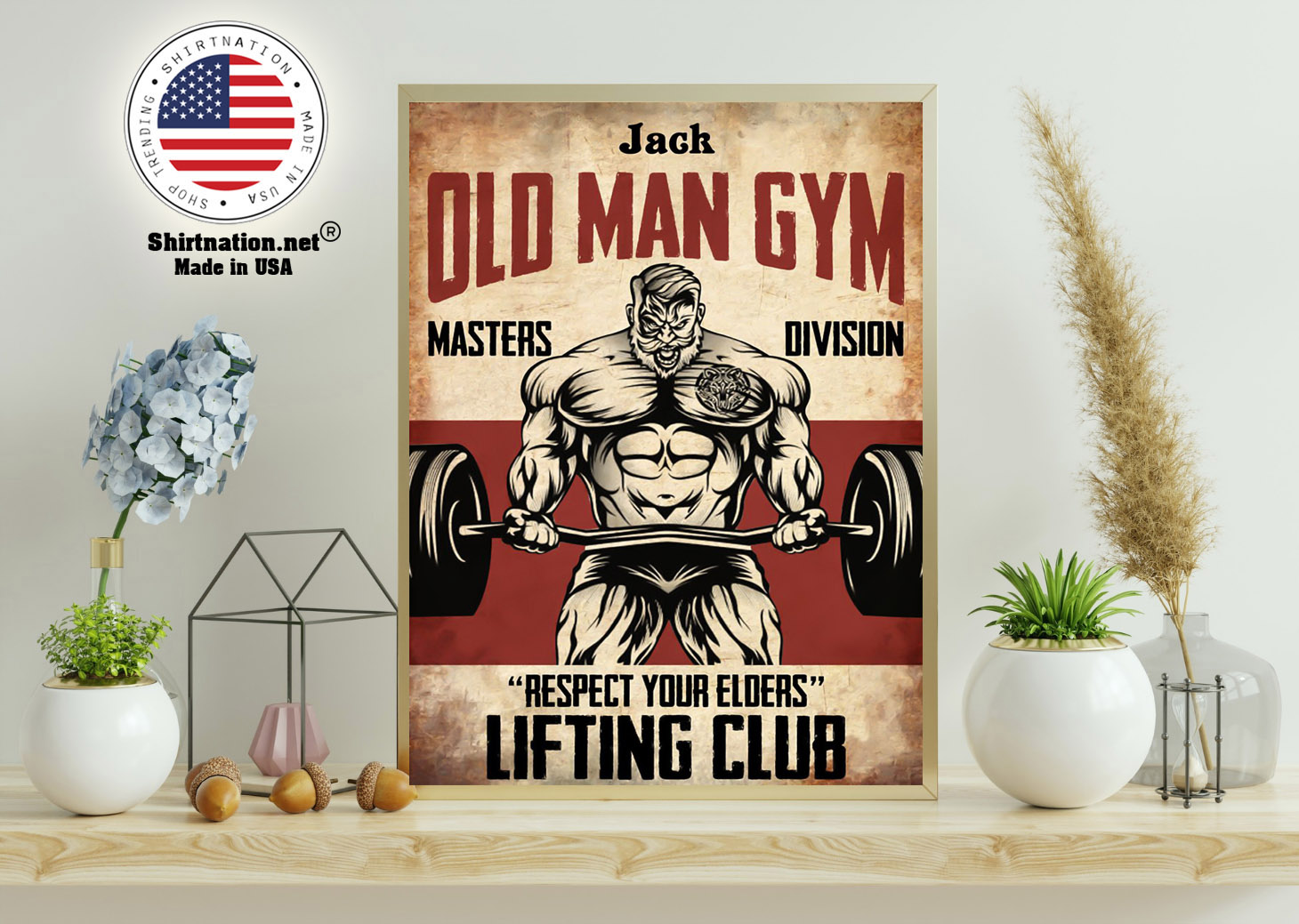 Old man gym masters division respect your elders lifting club poster 15