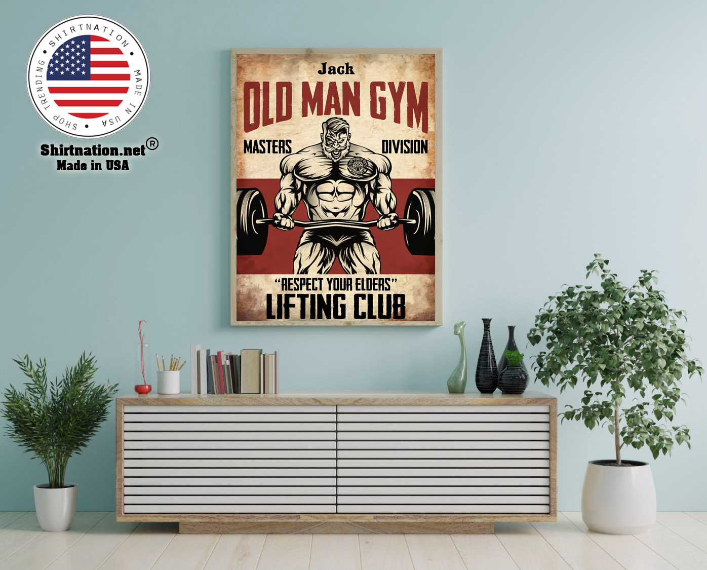 Old man gym masters division respect your elders lifting club poster 16