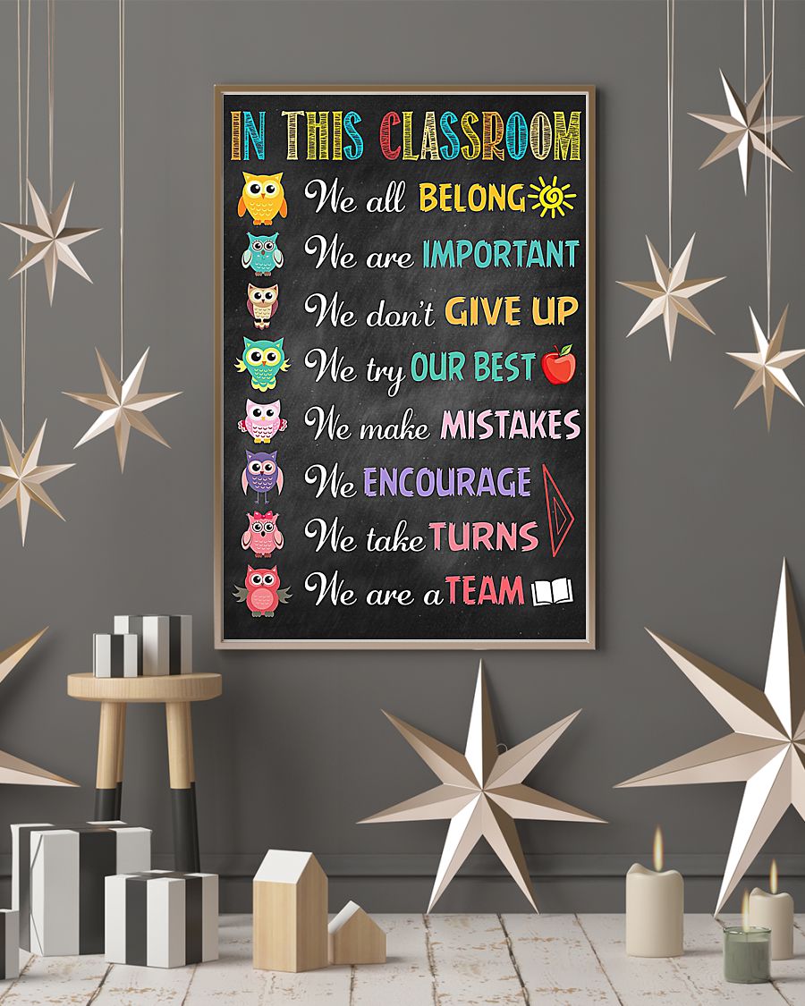 Owl in this classroom poster