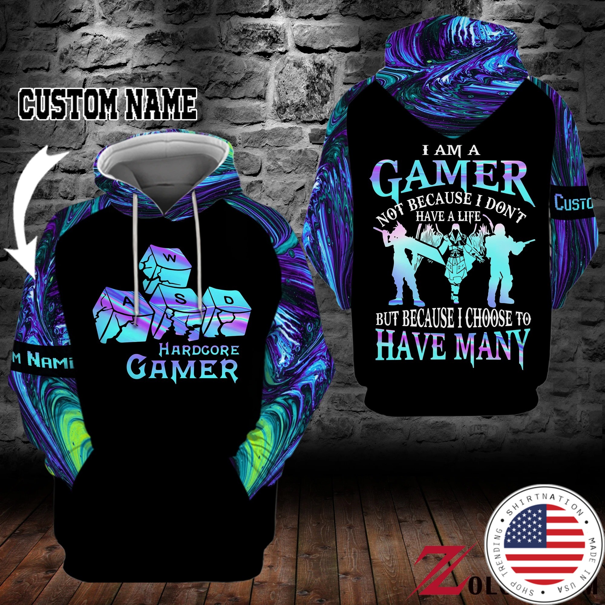 PC Im a gamer not because I dont have life custom name 3D hoodie