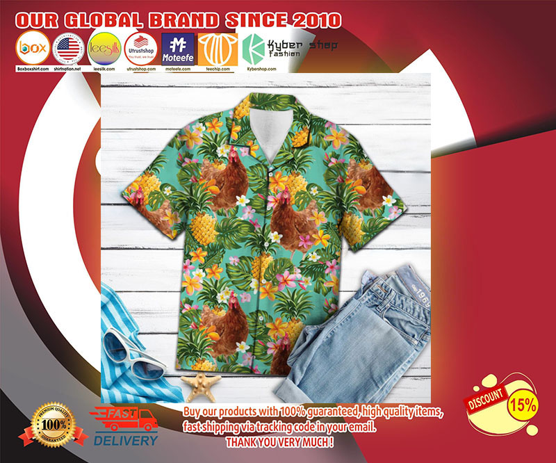 Pineapple chicken hawaiian shirt