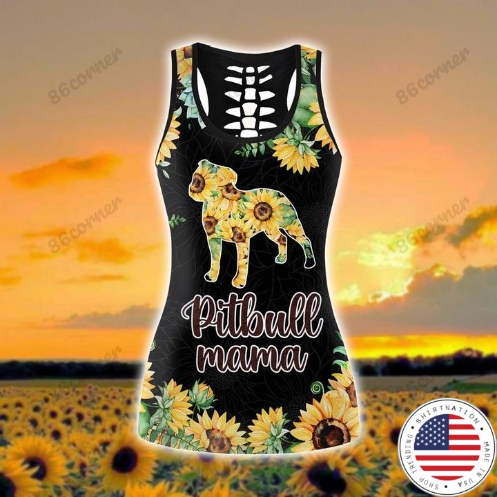 Pitbull mama Sunflower 3D hoodie and legging 4 1