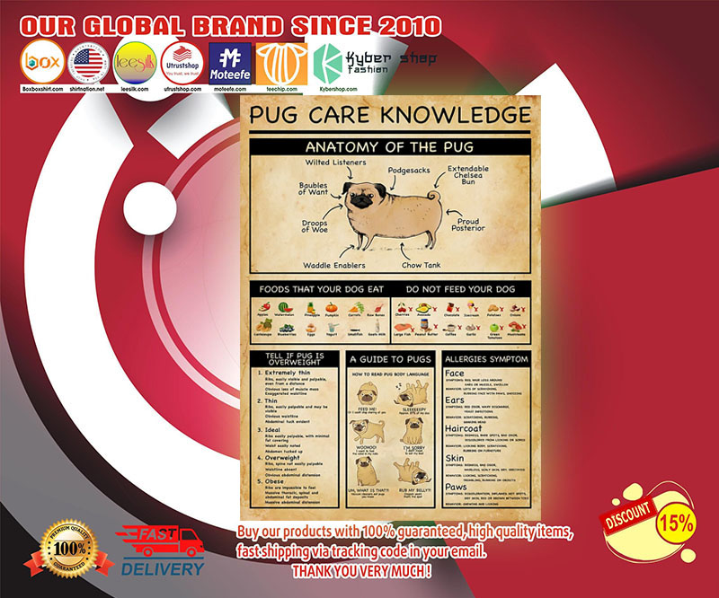 Pug care knowledge poster