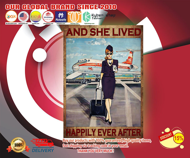 Purple flight attendance and she live happily ever after poster
