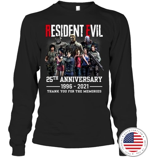 Resident evil 25th anniversary 1996 2021 thank you for the memories shirt 12