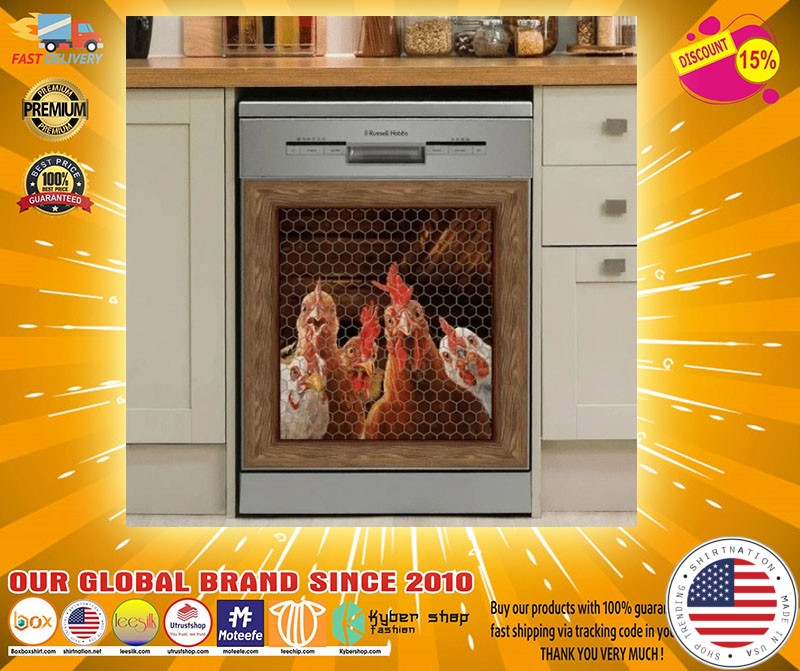 Rooster chicken decor kitchen dishwasher2