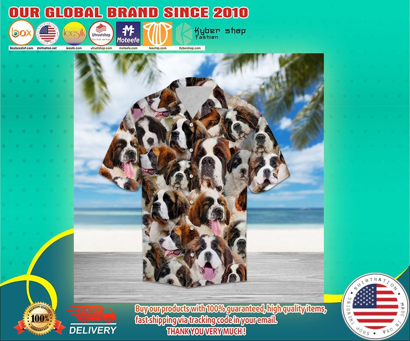 Saint Bernard hawaiian shirt