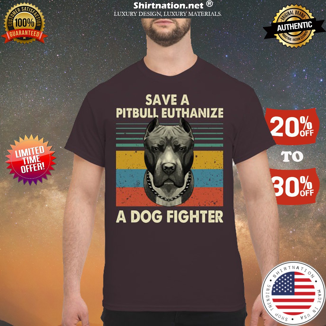 Save a pitbull euthanize a dog fighter vintage shirt