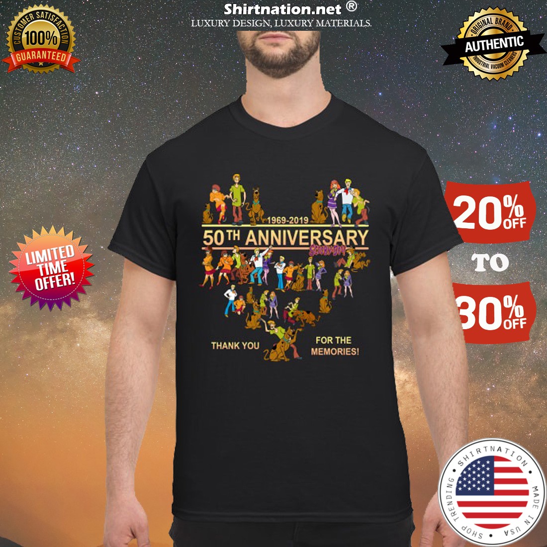 Scooby doo 1969 2019 anniversary thank you for the memories shirt