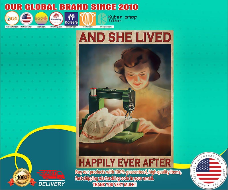 Sewing Machine and she lived happily ever after poster
