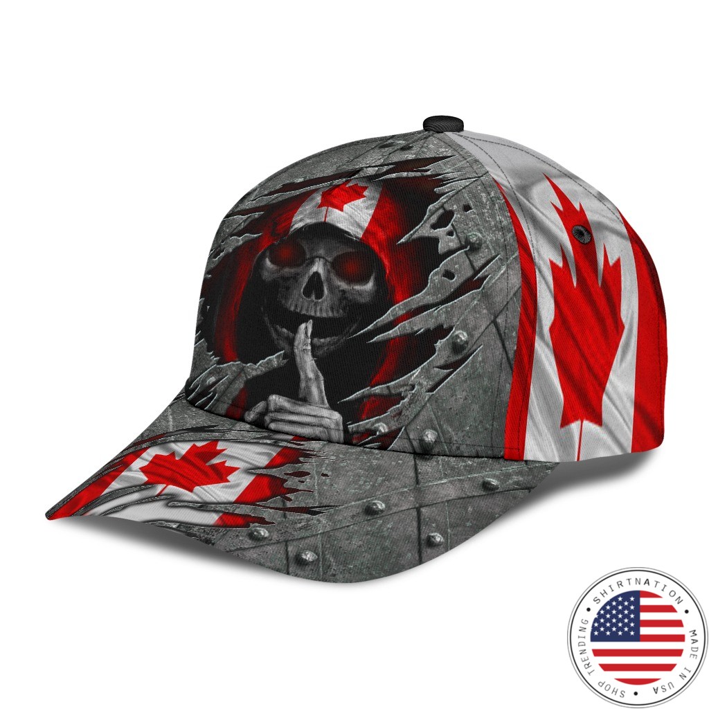 Skull Canada flag cap2