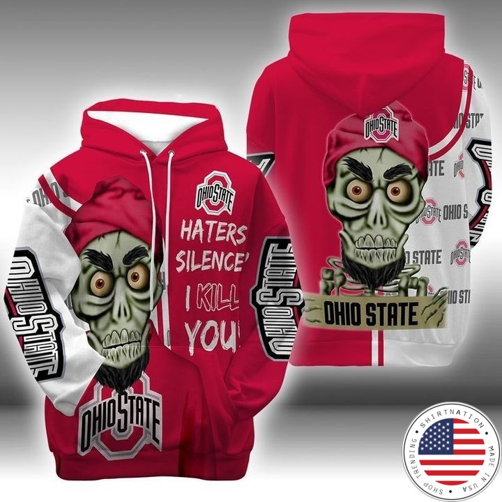 Skull Ohio State haters silence i kill you 3d hoodie