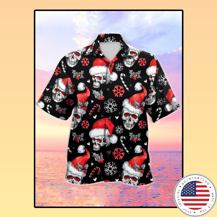 Skull Santa Clause hawaiian shirt