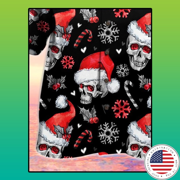 Skull Santa Clause hawaiian shirt4