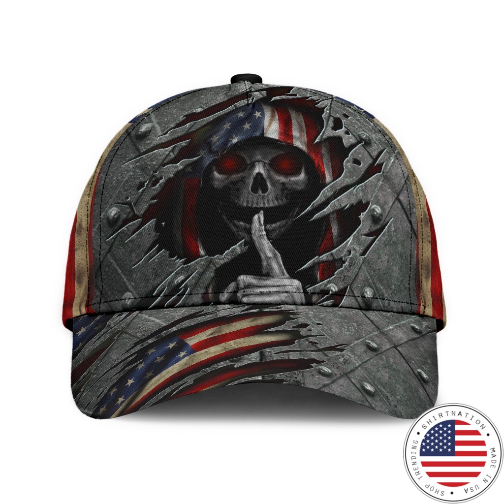 Skull american flag cap