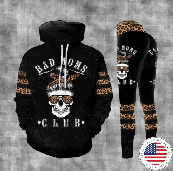 Skull bad moms dark club 3D hoodie and legging 4