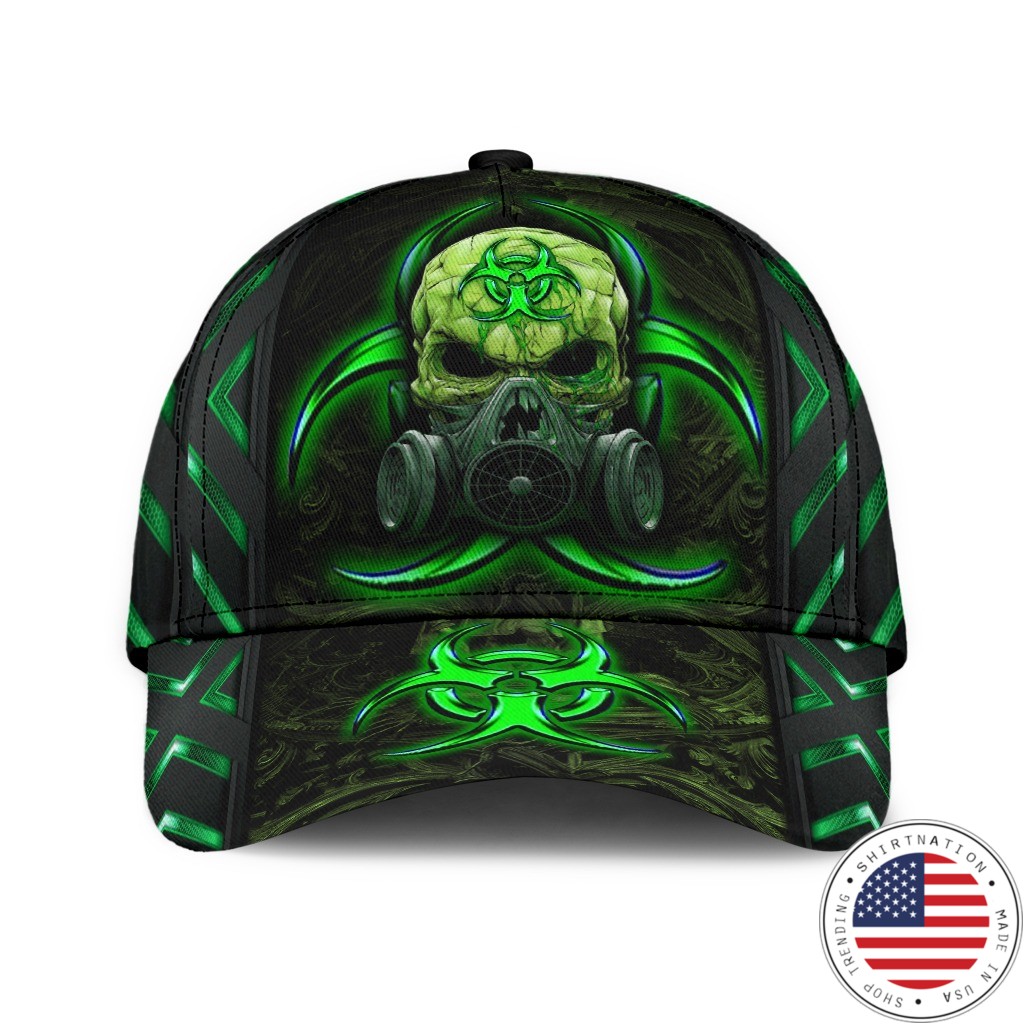 Skull biojazard mask green classic cap