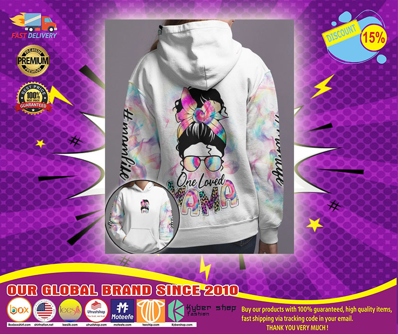 Skull coloful one loved mama 3D hoodie1