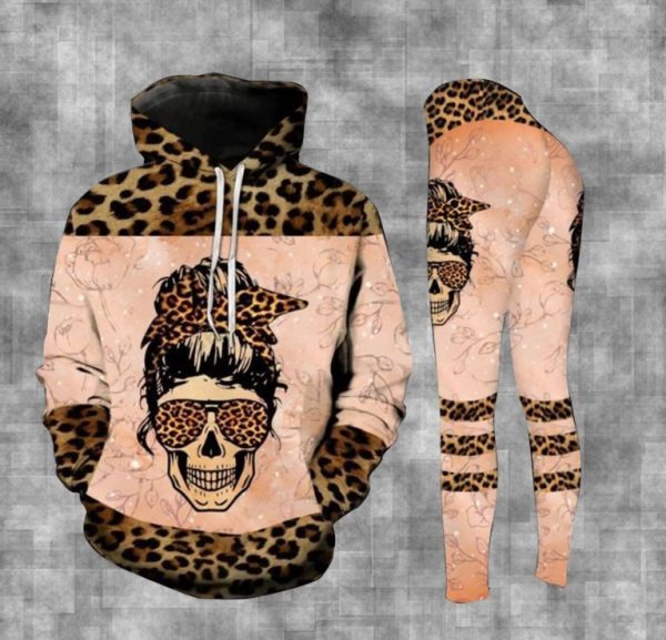 Skull leopard bad moms club 3D hoodie and legging 4