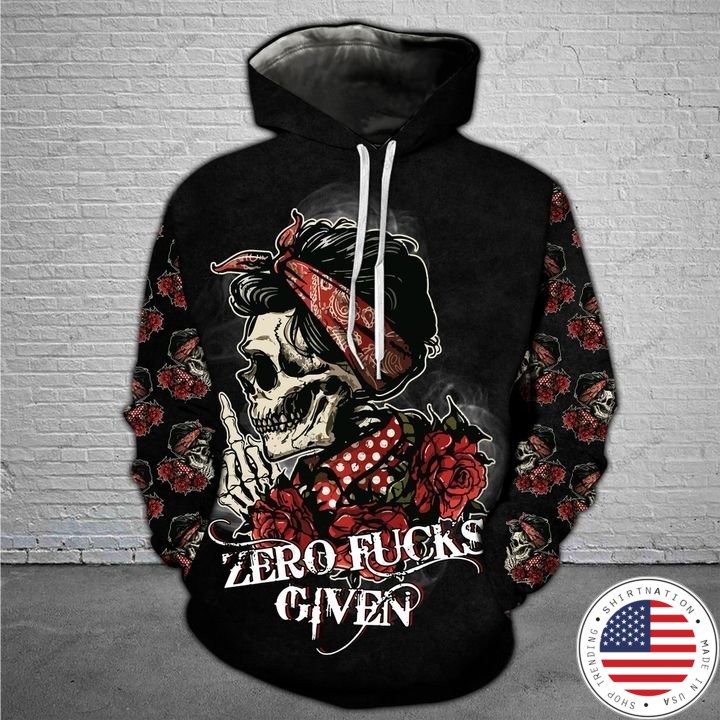 Skull zero fucks given 3D hoodie and legging2
