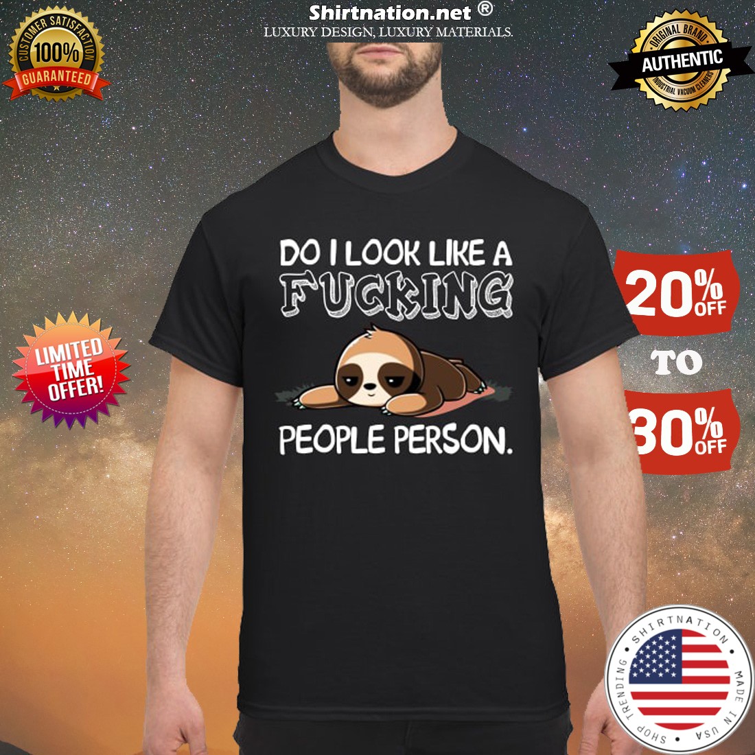Sloth do i look like a fucking people person shirt