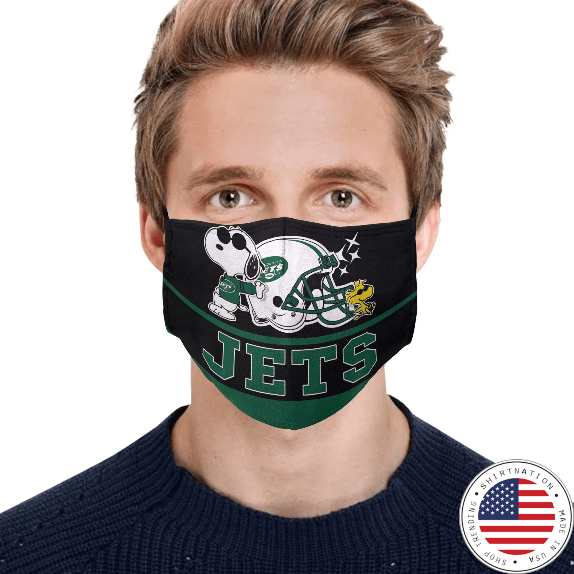 Snoopy New York Jets Face Mask