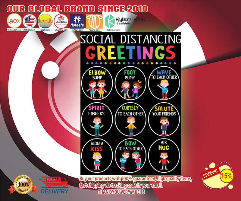 Social distancing greetings poster