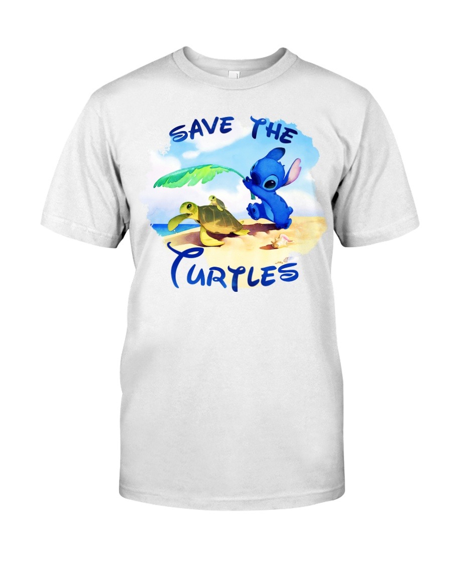 Stitch Save the turtles shirt