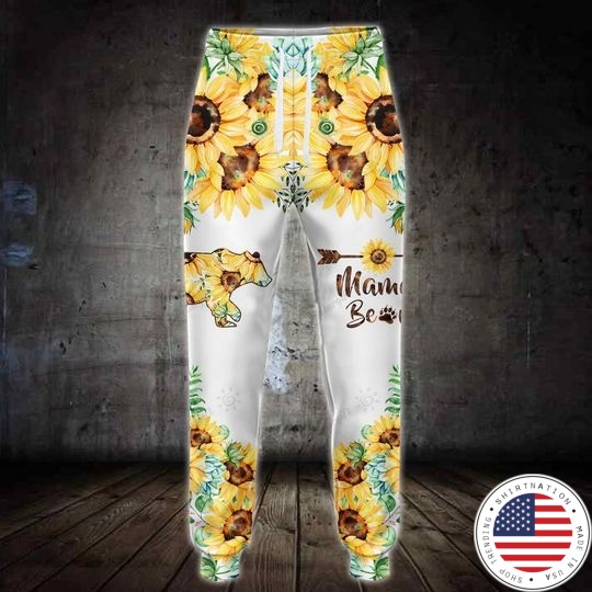 Sunflower and bear mama 3D hoodie and legging 4