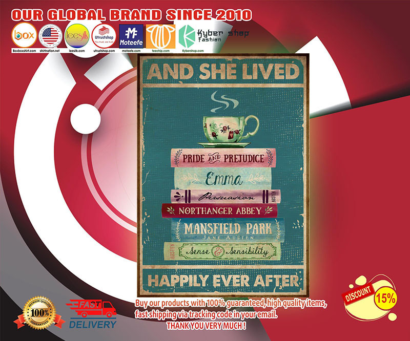 Tea and book and she lived happily ever after poster