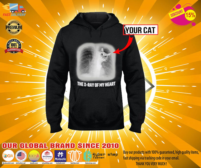 The x ray of my heart personalized cat 3D hoodie2