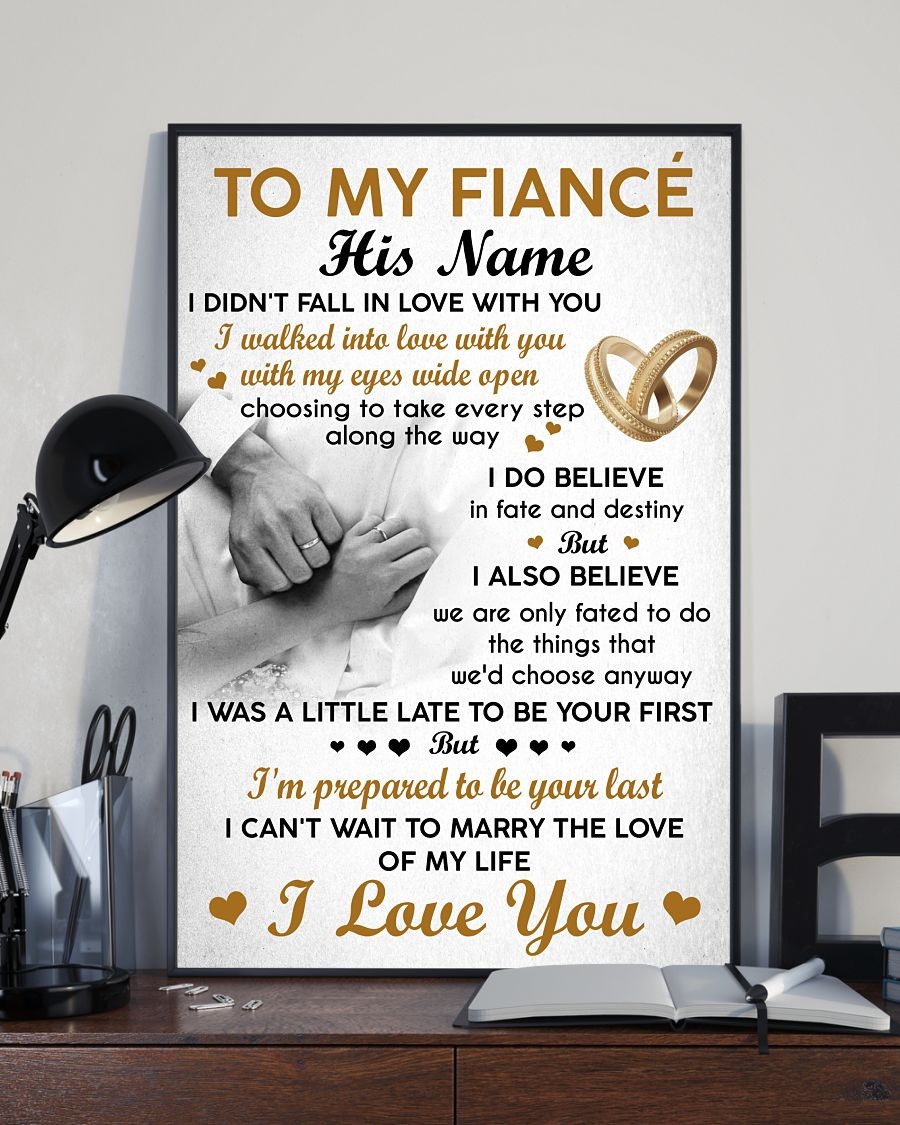 To my fiancé custom personalized name poster