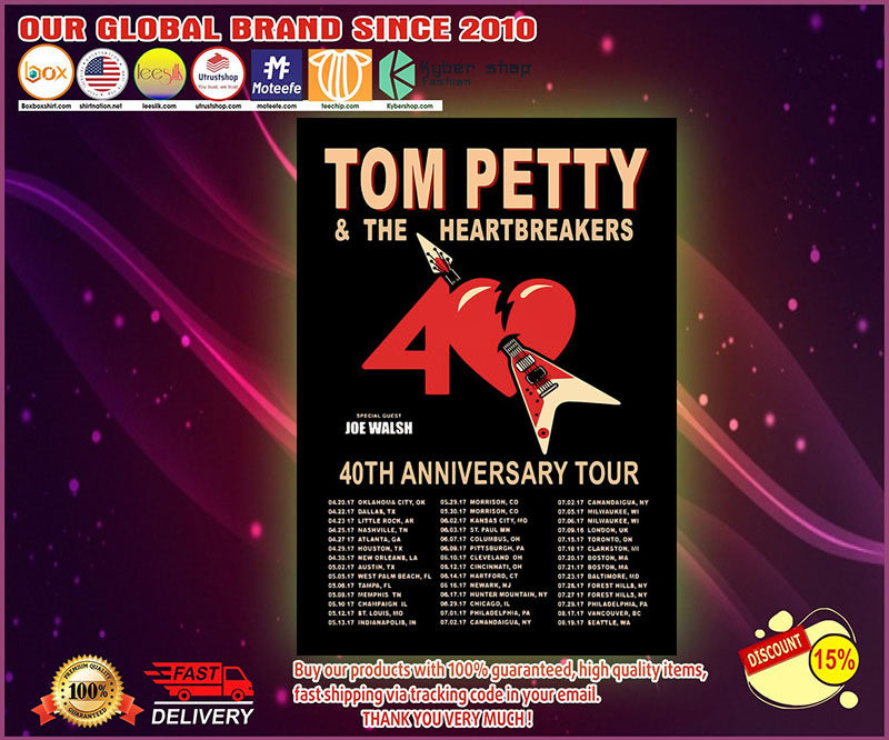 Tom Petty and the heartbreakers 40th anniversary tour poster
